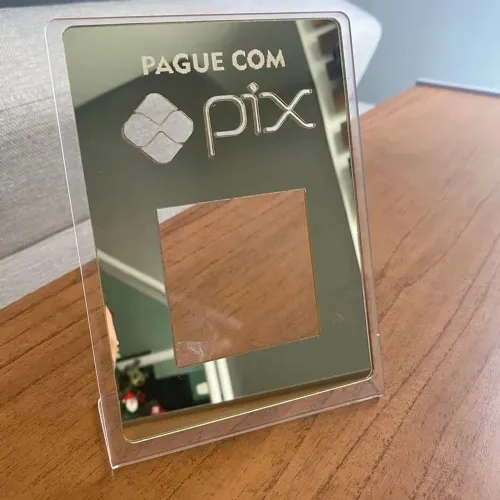 Placa Pix Dourada e Prata Promoção Novo