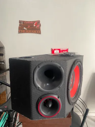 Caixa Trio Som De Carro 12 Pol Completa + Taramps Tl 1500