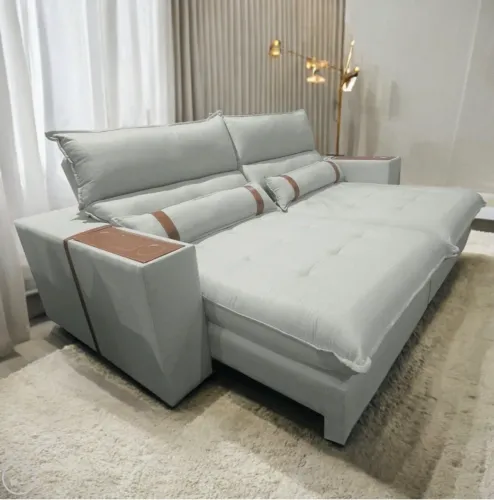 SOFÁ RETRÁTIL E RECLINÁVEL RAVELLO ICE COMFORT 2,50 m - INNOVE ESTOFADOS