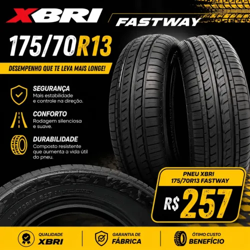 Par de Pneu xbri Fastway 175 70 13 montagem grátis 