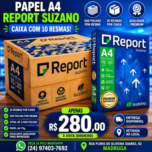 papel a4,papel sulfite,report suzano,resma de papel,caixa papel a4,papel para impressora,p