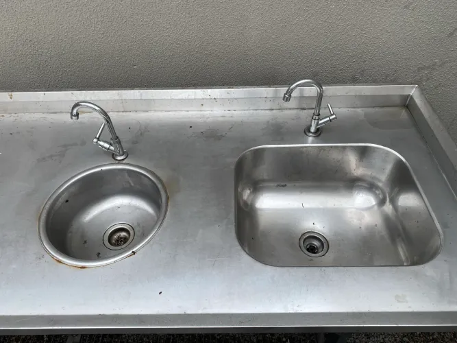 Pias industrial duas cubas inox