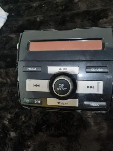 Rádio Som Original Honda City (2009 a 2014) + Moldura Prata Completa