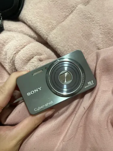 cybershot sony câmera cinza 