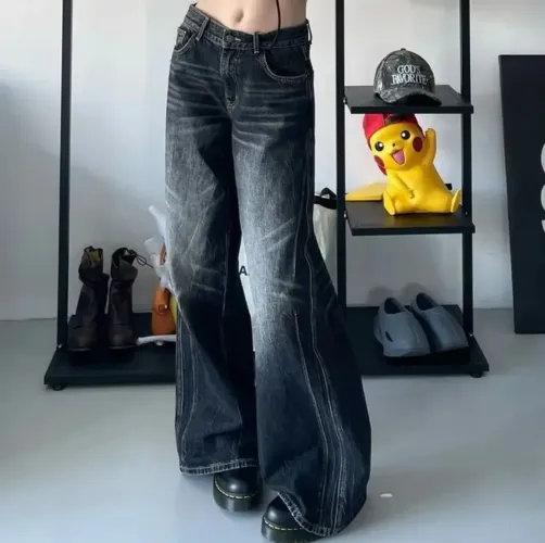 Calça Jeans Y2K Flare Preta
