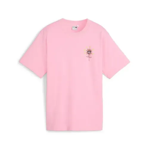 Camiseta PUMA Original Estampada Graphic Tee Downtown Rosa Feminina - Tamanho P