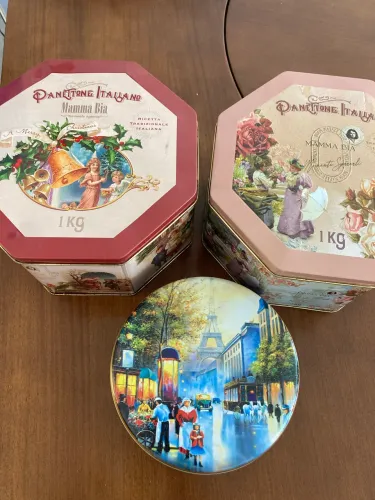 Latas decorativas e p guardar alimentos