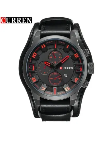 Relógio Luminoso De Quartzo Curren Classic 8225/Calendário pulseira cor preta