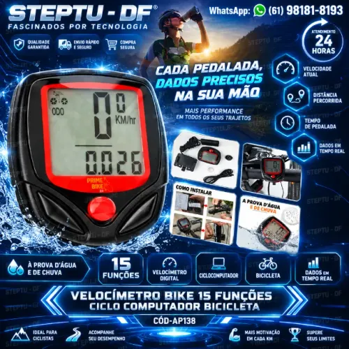 Velocímetro Bike15 Funções Ciclo Computador Bicicleta Arduino Automação Robotica COD-AP138