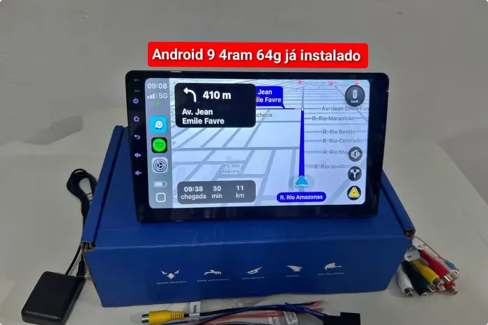 Central Multimídia 9 Android 4ram 64g CarPlay YouTube wifi Waze YouTube universal