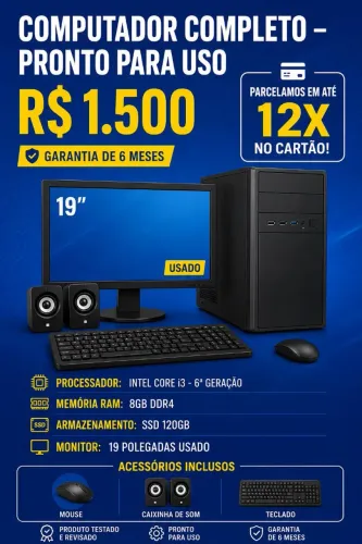 Computador completo i3 6 geração DDR4