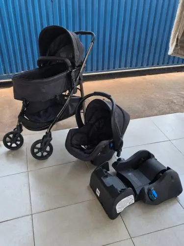 Kit Carrinho + Bebê-Conforto + Base