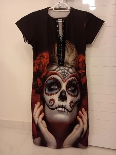 Vestido malha com cadarço