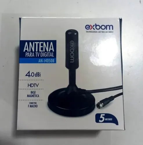 Antena Digital Tv Interna Externa Amplificada 5Metros HDTV4k