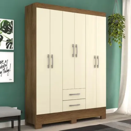 Guarda Roupa Nature 06 Portas - Pronta Entrega