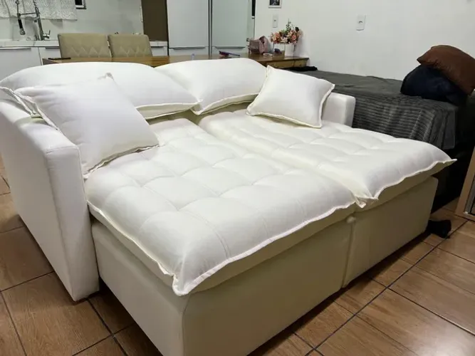 Sofá cama lindo sem caixa com mega pillow top
