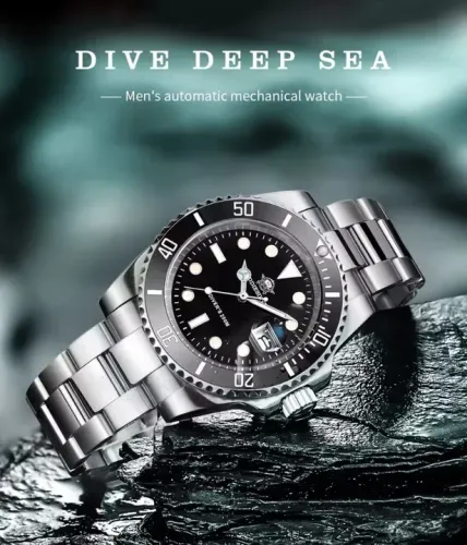 Relógio Addiesdive Náutica Quartz Prova D'água 200M Aço Inox Preto/Cromado