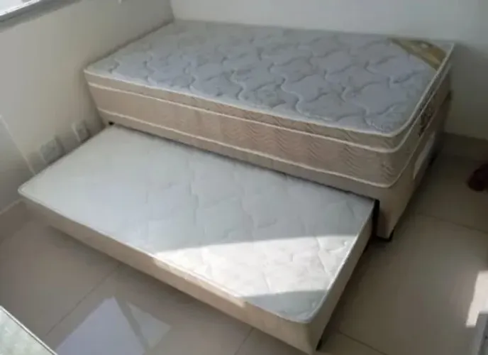 cama box solteiro Com Auxiliar Molas ensacadas