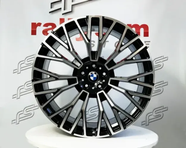 Jogo De Roda Bmw X-7 Preto Brilhante Diamantado 5x120 - 22x9,5 e 22x10,5