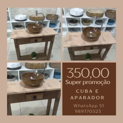 SUPER PROMOÇÃO KIT APARADOR E CUBA RUSTICA 