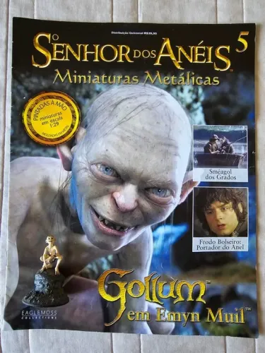 Miniatura Gollum 5 Senhor dos Aneis Eaglemoss com revista