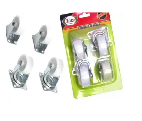 Rodas/rodizio 2 Giratorias + 2 Fixas 1.5 4 Cm. 4 Peças Idea