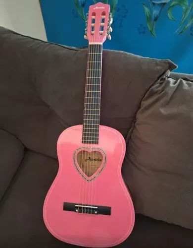 Violão infantil rosa