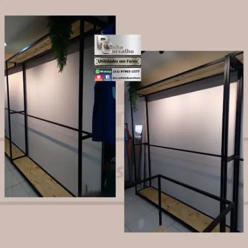 Arara Dupla 2,00x2,00x0,40 com Prateleiras - Sob Encomenda