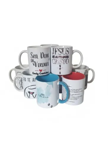 Caneca branca de Cerâmica  325ml - Com error de sublimação, para artesanato 