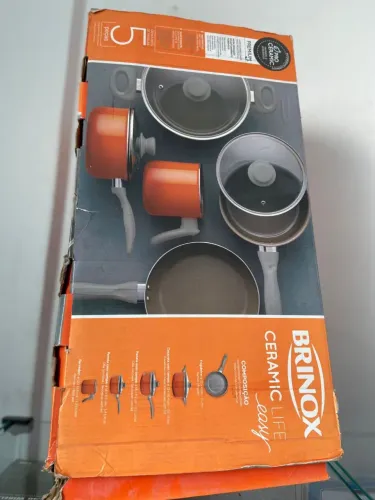 *Jogo de Panela Ceramic Life Easy Antiaderente Brinox 5 Peças*