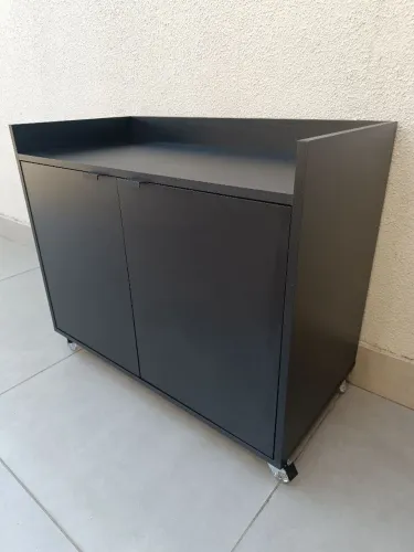 Rack 2 Portas com Rodinhas MDF Novo - Entrego Montado