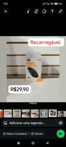 Mouse Sem Fio Recarregável