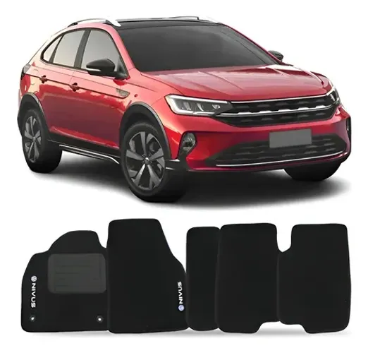 Tapete Nivus Highline Carpete Bordado 2021 2022 2023 2024.. Preto