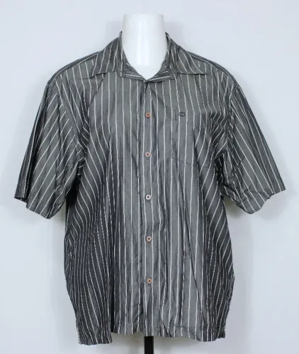 Camisa social alfaiataria masculina plus size cinza individual premium - Ref. 4216