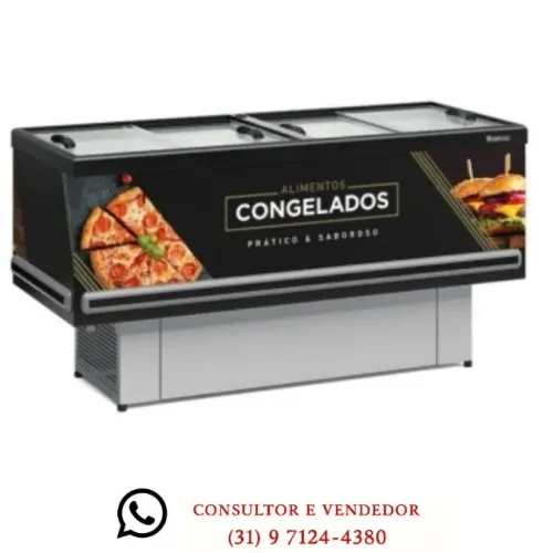 Ilha de Congelados 2M Gelopar Vidro Reto