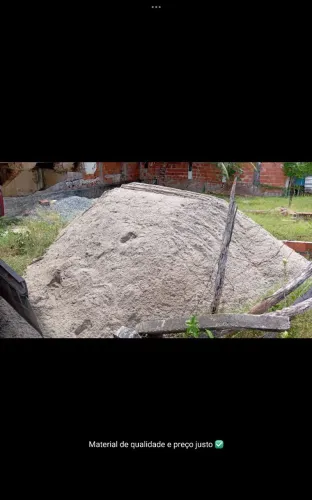 Materiais para Construção areia de ótima qualidade, entrega rápida.