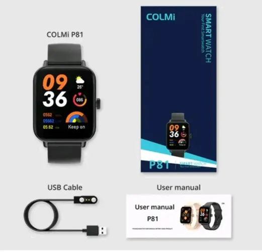 Smartwatch Colmi P81 - Monitoramento de Saúde e Notificações