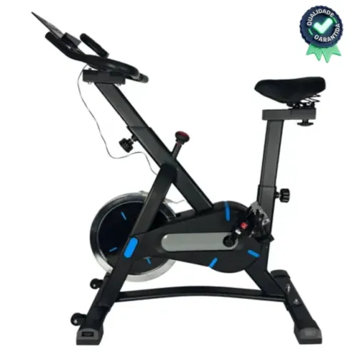 Bicicleta Ergométrica Fitness 13kg Inércia Cardio Musculação Base Reforçada Preto Azul