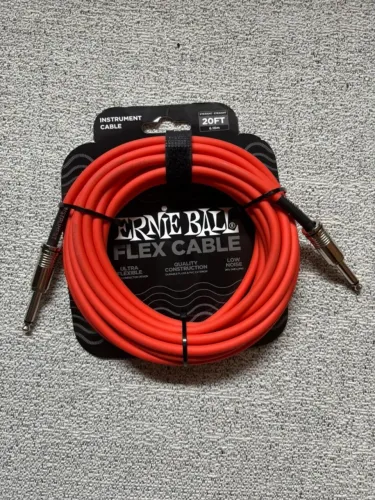 Cabo Ernie Ball Flex P10 Reto 20ft 6,1mt LARANJA (ORIGINAL)