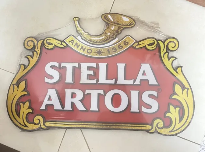 Placa MDF stella artois em alto relevo 2D