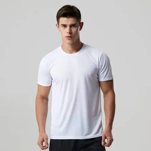 Camiseta Masculina 100% Poliéster para Sublimação | Branca Liso Flex
