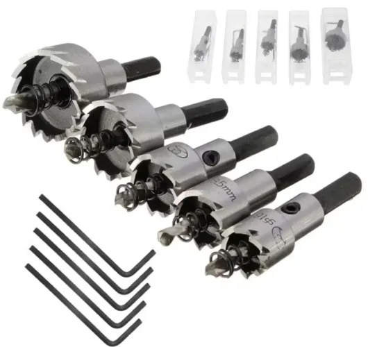 Kit 5 Brocas Serra Copo Furar Ferro Aço Metal 16/18,5/20/25/30mm Mm