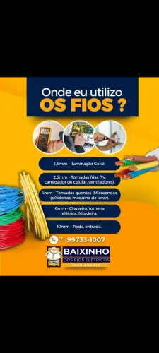 Instalação e dimensionamento de fios elétricos