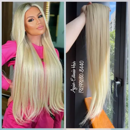 Mega Hair Loiro Perfeito - Aplique tic-tac 
