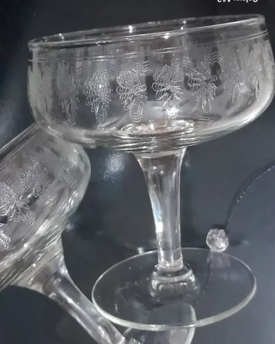 ANTIGAS TAÇAS COUPE CRISTAL LAPIDADO