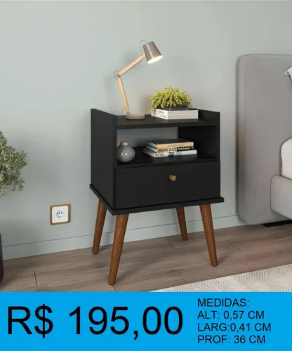 Mesa de cabeceira com 1 gaveta