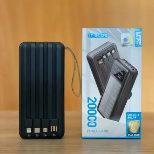 Carregador Portátil 20.000mAh Bateria Solar Itblue