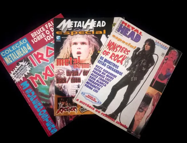 Lote Revistas Rock Metal Head n.4, 7 e 34 + Poster Bruce Dickinson 