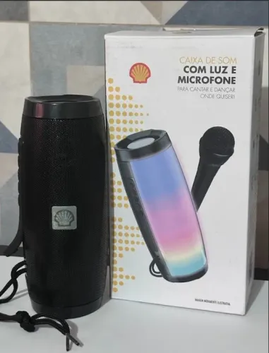 Caixa de Som Shellbox Bluetooth com Microfone Nova
