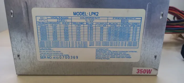 Fonte alimentação 350w usada